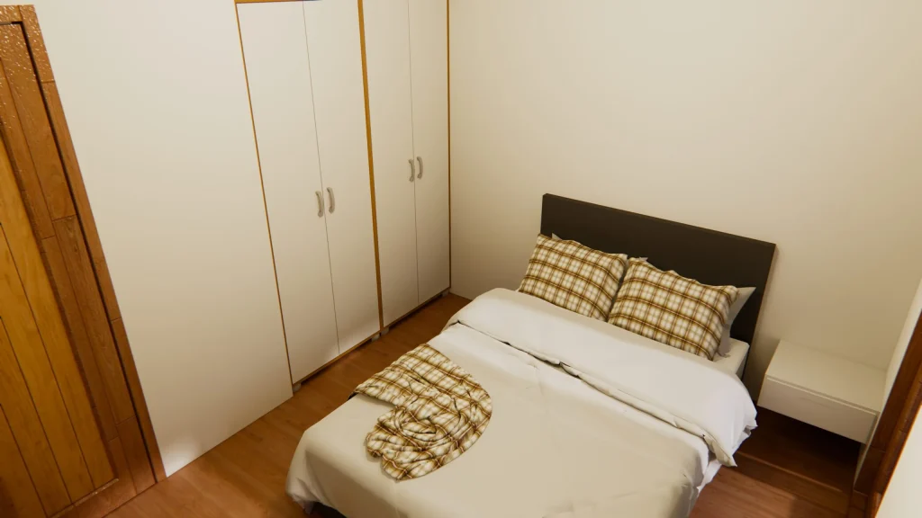 Small House Design 7x7 Meter 23x23 Feet One Bed Bedroom 1 scaled 1